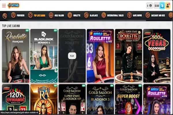 Game Library at Wins Casino
