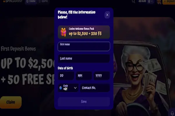 Spin Granny Casino Registration Registration Process on SpinGranny Casino