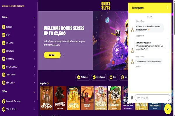 Great Slots casino Live chat Great Slots casino Live chat