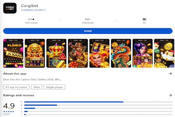 User experience for Corgibet Casino