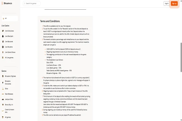 BitCasino Terms and Conditions BitCasino Terms and Conditions