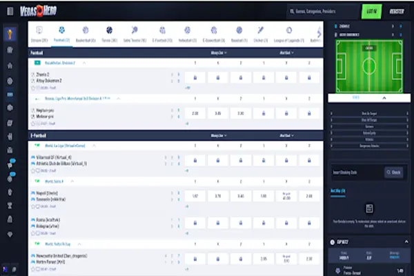 Vegas Hero Live Betting Section Live betting at Vegas Hero