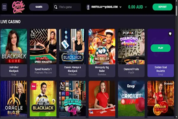 Preview of the lobby of Candy Casino