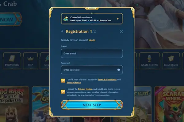 OceanSpin Casino Registration Process of registration