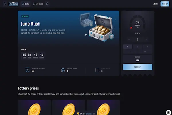 June Rush Lottery on SlotLounge Lottery is available on SlotLounge