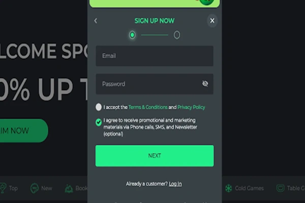 Registration process at BetCollect