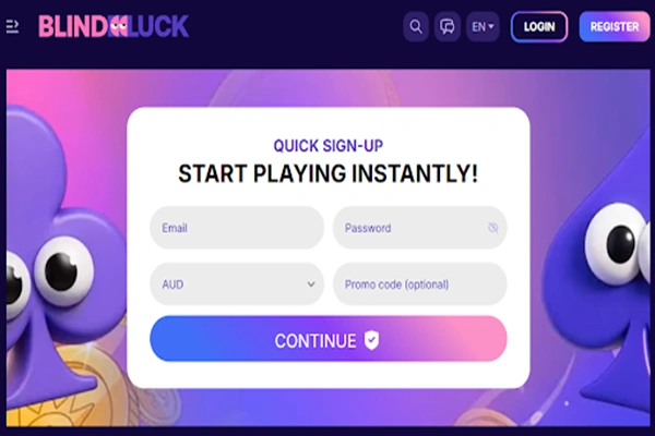 Sign In on BlindLuck Casino