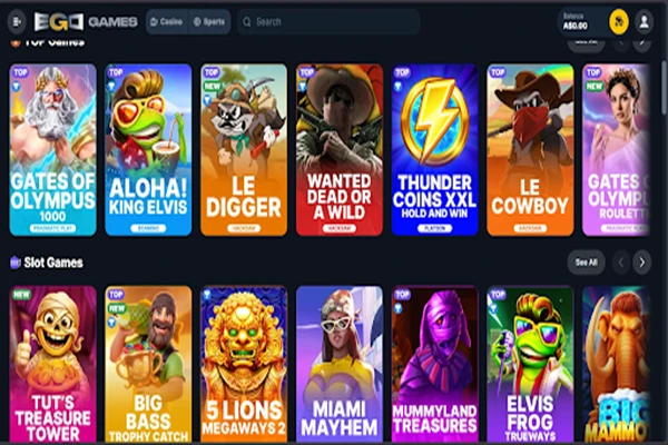 Ego Games Casino Slot Games Ego Games Casino Lobby