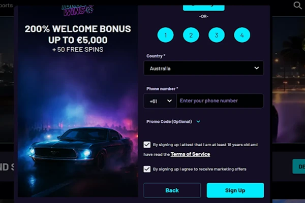 TurboWins Casino First Page Landing page at TurboWins Casino