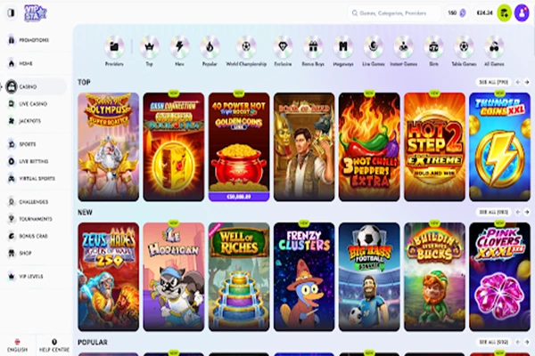 Vipsta Casino Pokie Selection Pokie on Vipsta Casino