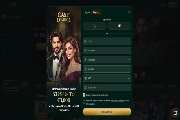 Cash Lounge Casino Registration