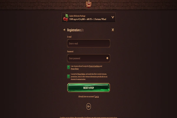 Crazy Tower Casino Registration