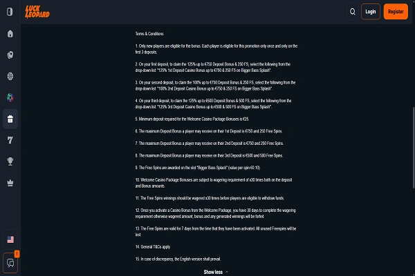 Lucky Leopard Casino Bonuses