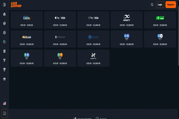 Lucky Leopard Casino Payments