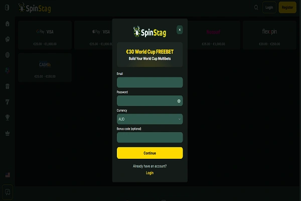 SpinStag Casino registration