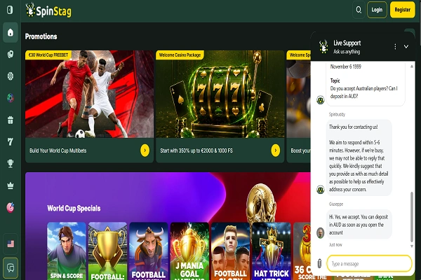 SpinStag Casino Customer Support