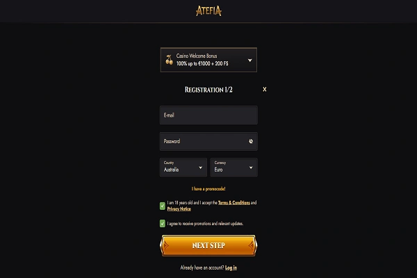 Atefia Casino Registration