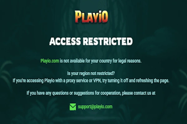 VPN is needed for Australian players on Playio Casino
