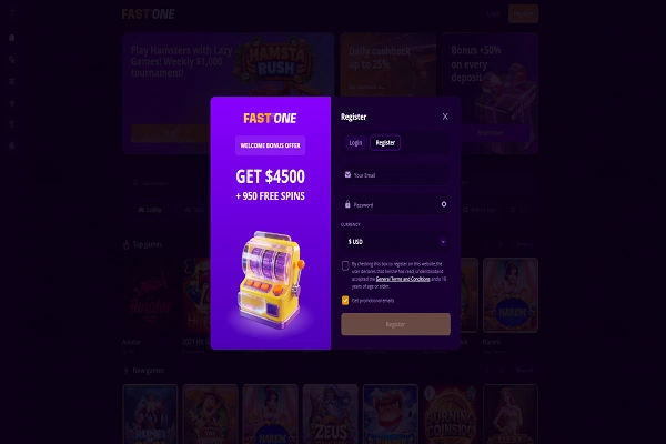 FastOne Casino Register FastOne Casino Register