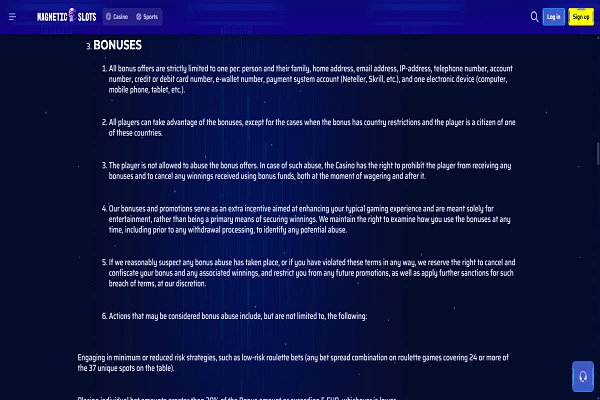 MagneticSlots Casino Bonuses