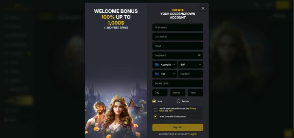Registration at Golden Crown