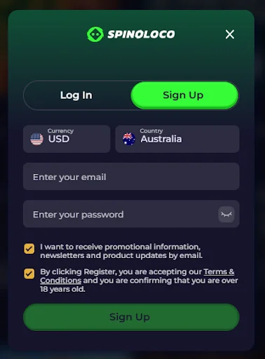 Spinoloco Casino Register Spinoloco Casino Register