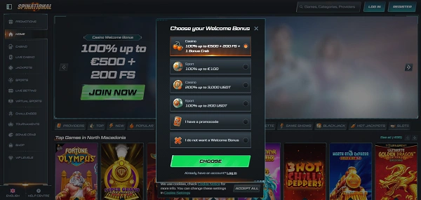 Spinational Casino Welcome Bonuses