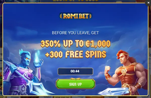 Available Welcome Bonus on Romibet Casino