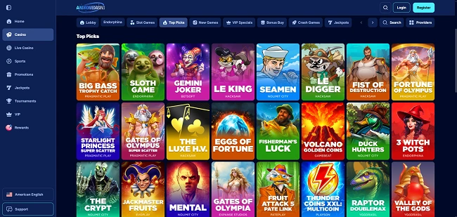 Andromedasino Casino Games
