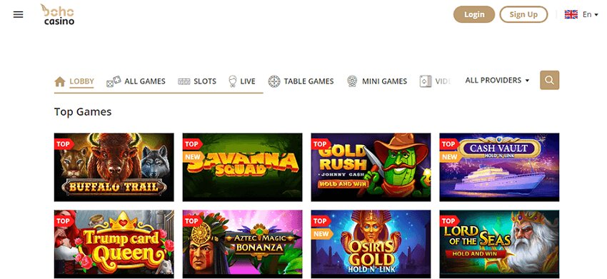 Boho Casino Home Page Slots
