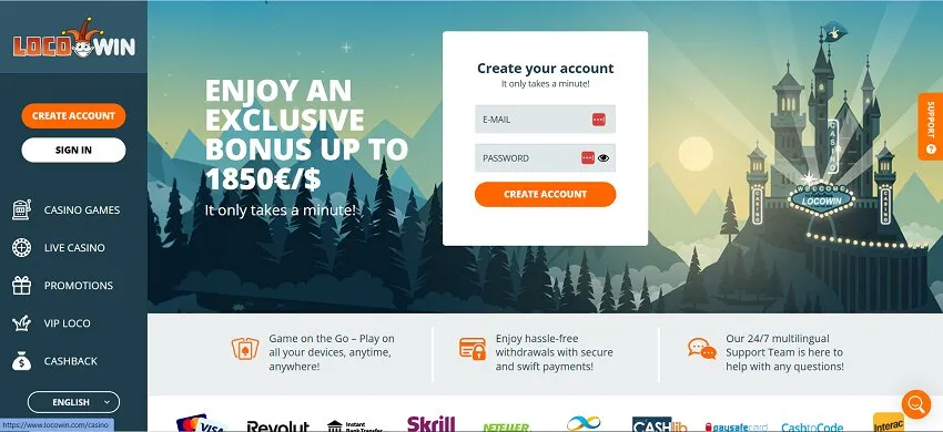 Loco Win Casino Home Page