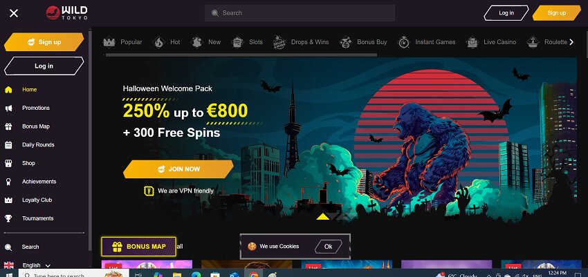 Wild Tokyo Casino Home Page