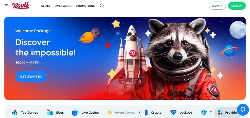 Rooli Casino Home Page
