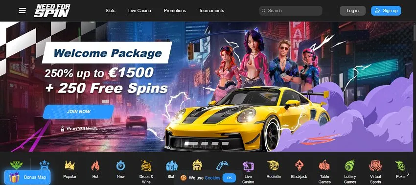 NeedForSpin Casino Home Page