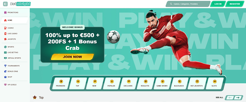 Betalright Casino Home Page