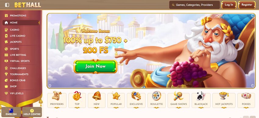 Bethall Casino Home Page