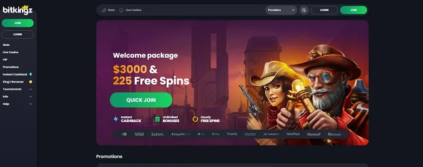 BitKingz Casino Home Page