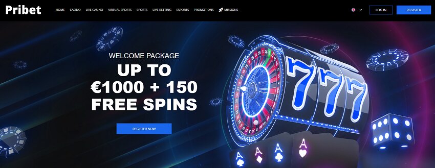 Pribet Casino Home page