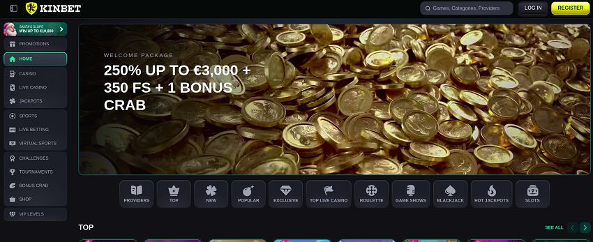 Kinbet Casino Home Page